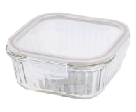 Altom Fresh Relief pojemnik z pok. kwadratowy 0,8l 16x16x7cm taupe - 1580556 - zdjęcie 1